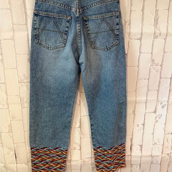Rare Multicolor Trim Cropped Jeans ASO Buffy Summers BtVS High Rise Vintage - Picture 5 of 11